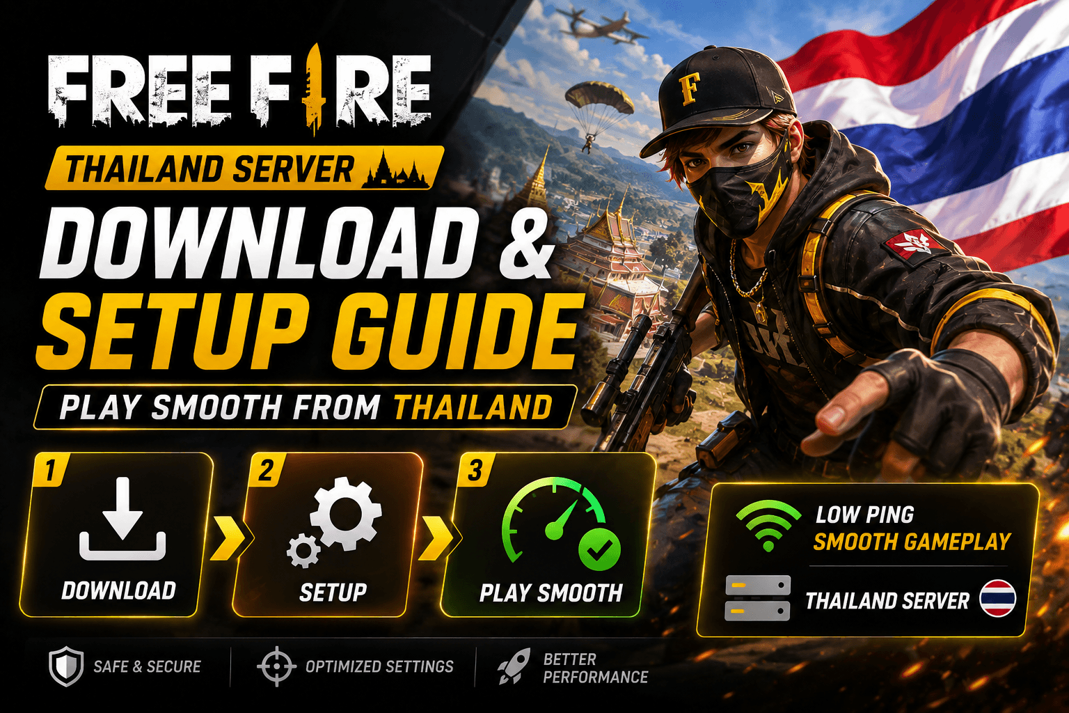 Free Fire Thailand Server วิธีดาวน์โหลดและตั้งค่าให้เล่นลื่นจากไทย