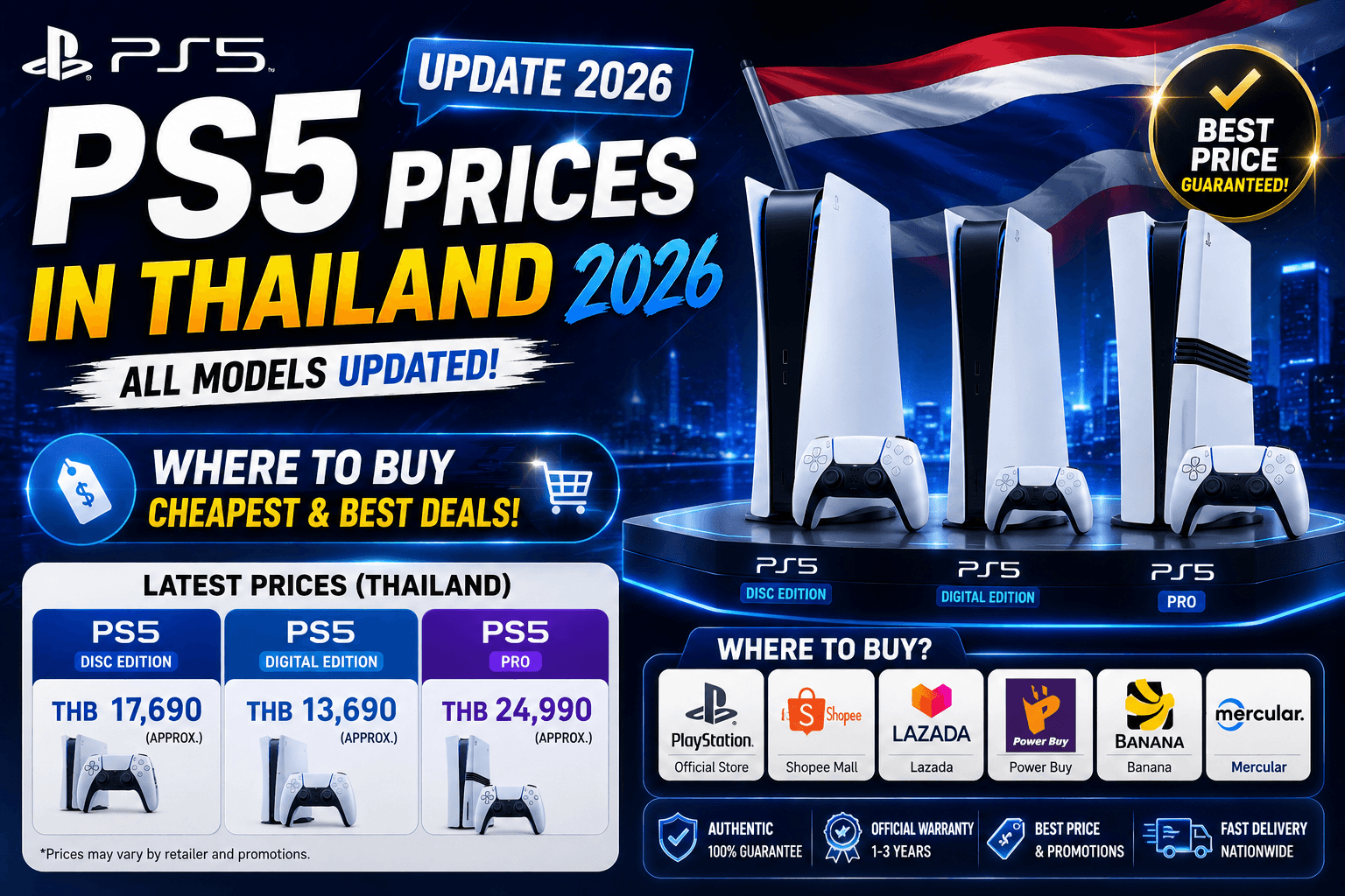 PS5 Price in Thailand 2026: Every Model and Where to Buy Cheapes